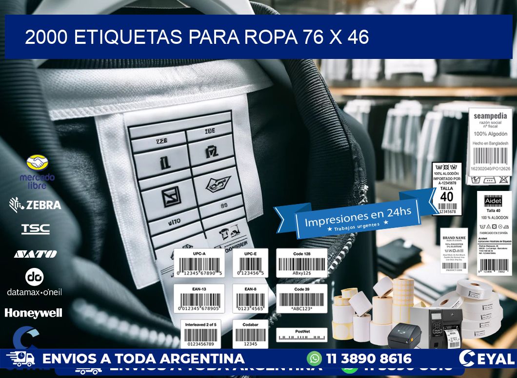 2000 ETIQUETAS PARA ROPA 76 x 46