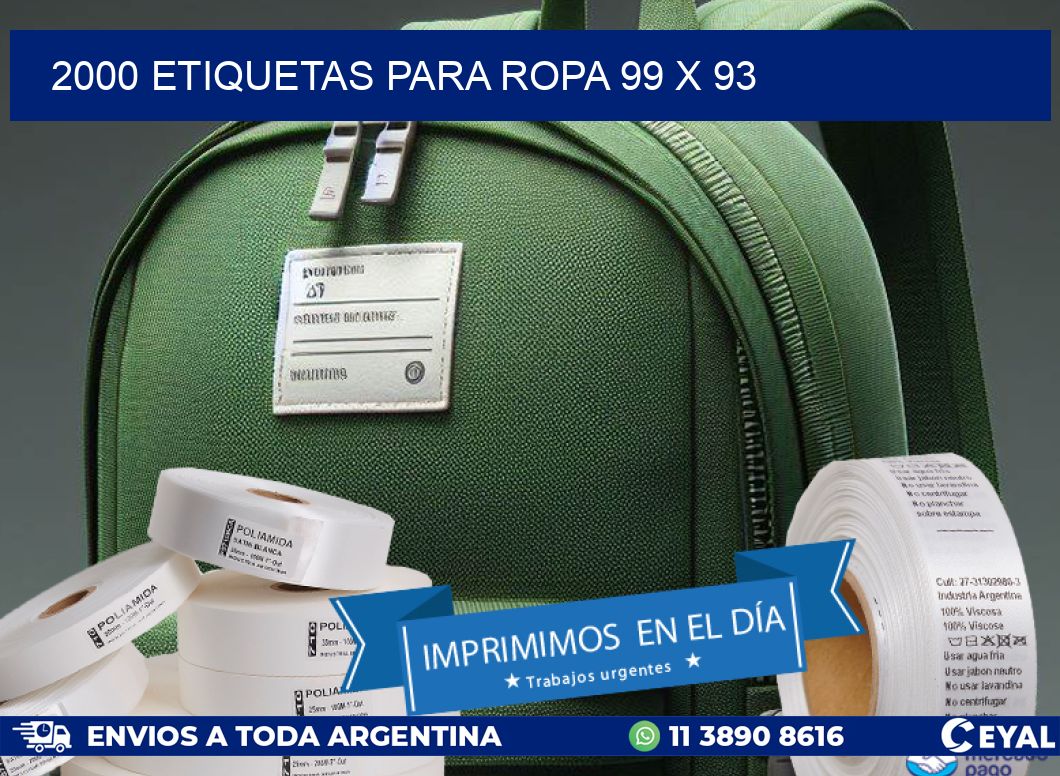 2000 ETIQUETAS PARA ROPA 99 x 93