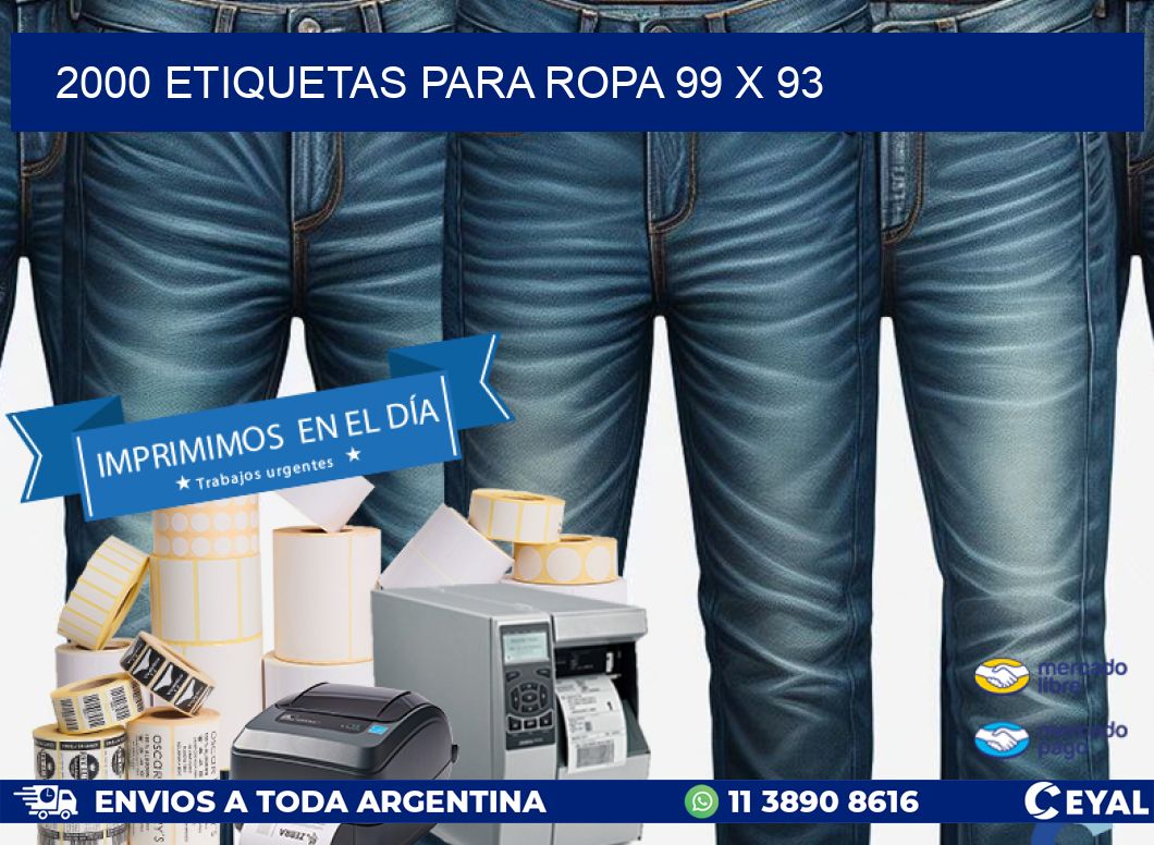 2000 ETIQUETAS PARA ROPA 99 x 93