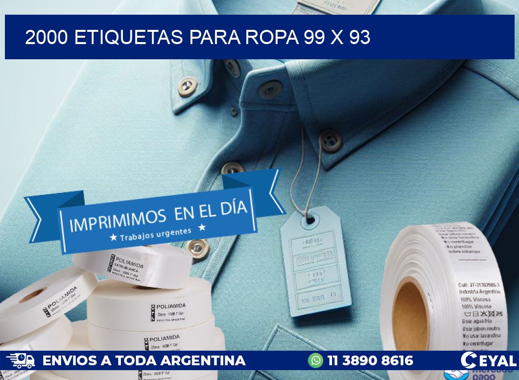 2000 ETIQUETAS PARA ROPA 99 x 93