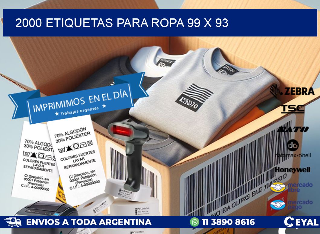 2000 ETIQUETAS PARA ROPA 99 x 93