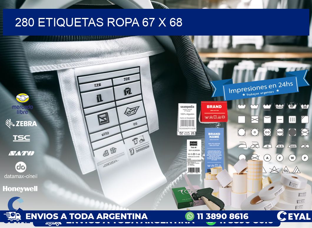 280 ETIQUETAS ROPA 67 x 68