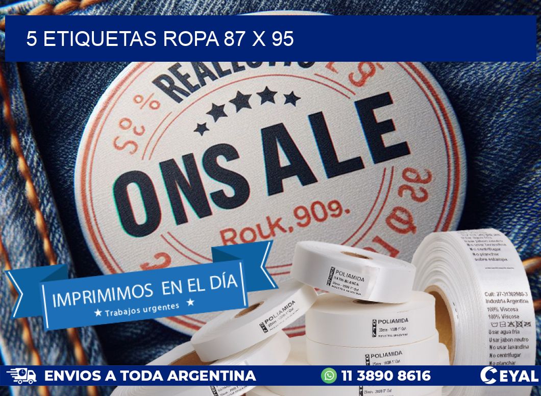 5 ETIQUETAS ROPA 87 x 95