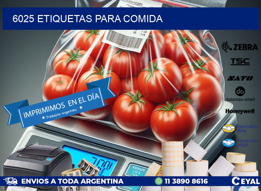 6025 ETIQUETAS PARA COMIDA