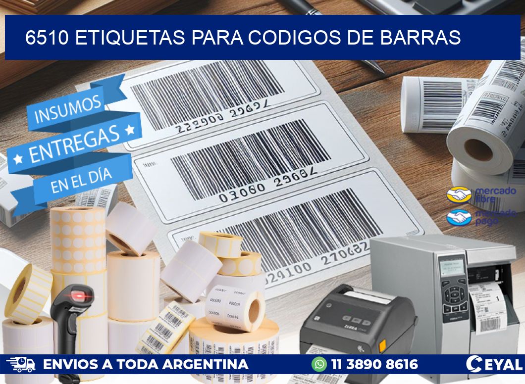 6510 ETIQUETAS PARA CODIGOS DE BARRAS