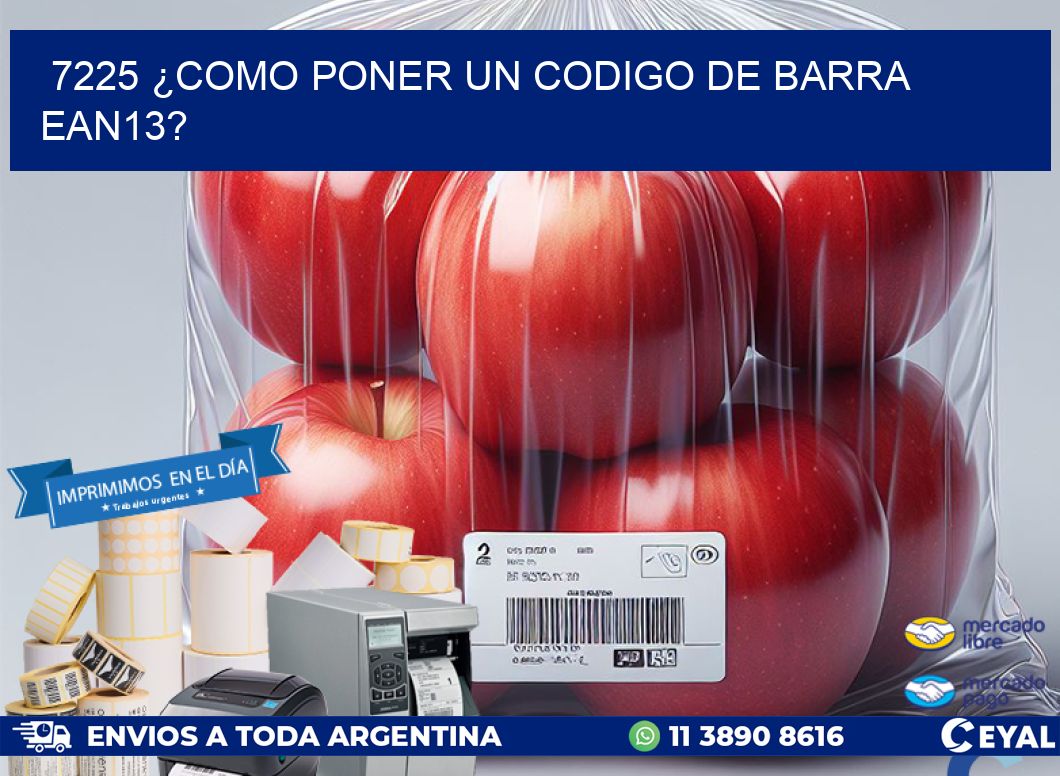 7225 ¿COMO PONER UN CODIGO DE BARRA  EAN13?