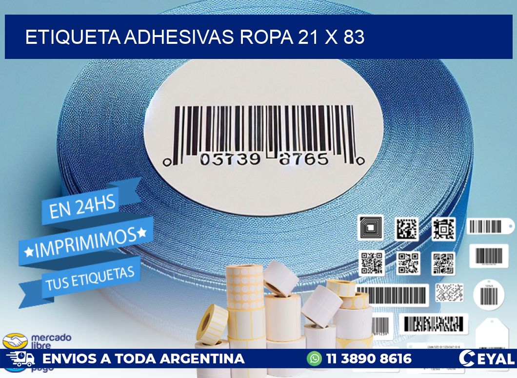 ETIQUETA ADHESIVAS ROPA 21 x 83