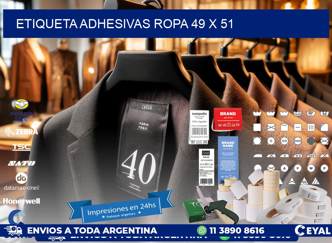 ETIQUETA ADHESIVAS ROPA 49 x 51