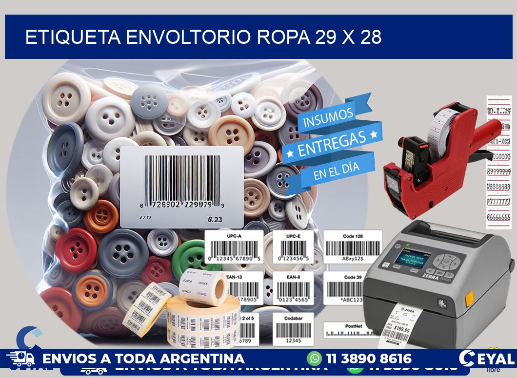 ETIQUETA ENVOLTORIO ROPA 29 x 28