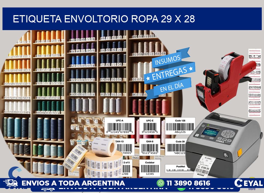 ETIQUETA ENVOLTORIO ROPA 29 x 28