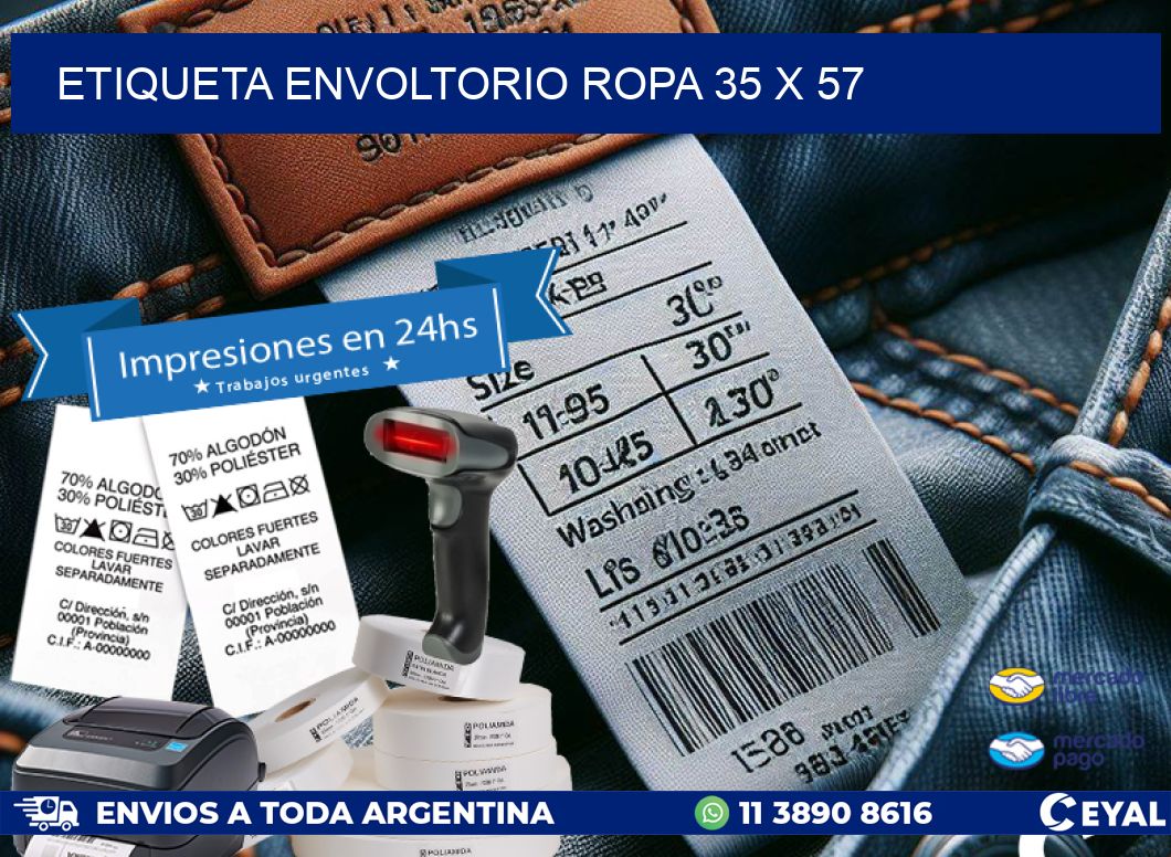 ETIQUETA ENVOLTORIO ROPA 35 x 57