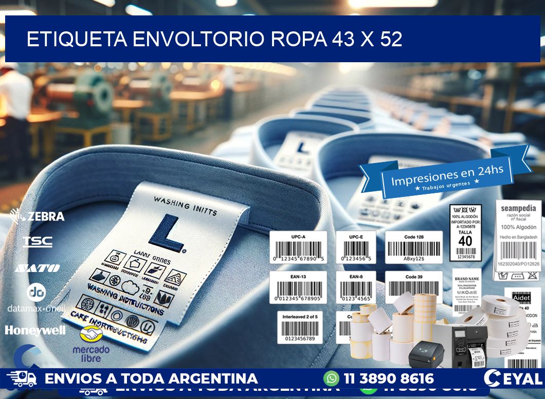 ETIQUETA ENVOLTORIO ROPA 43 x 52