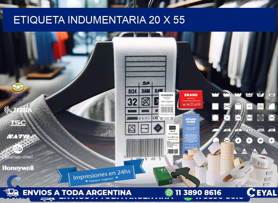 ETIQUETA INDUMENTARIA 20 x 55