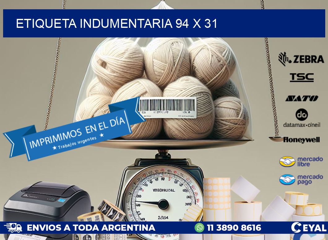 ETIQUETA INDUMENTARIA 94 x 31