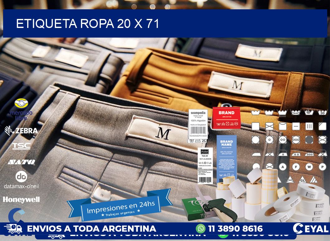ETIQUETA ROPA 20 x 71