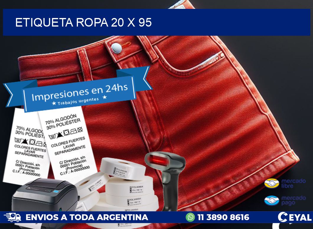 ETIQUETA ROPA 20 x 95