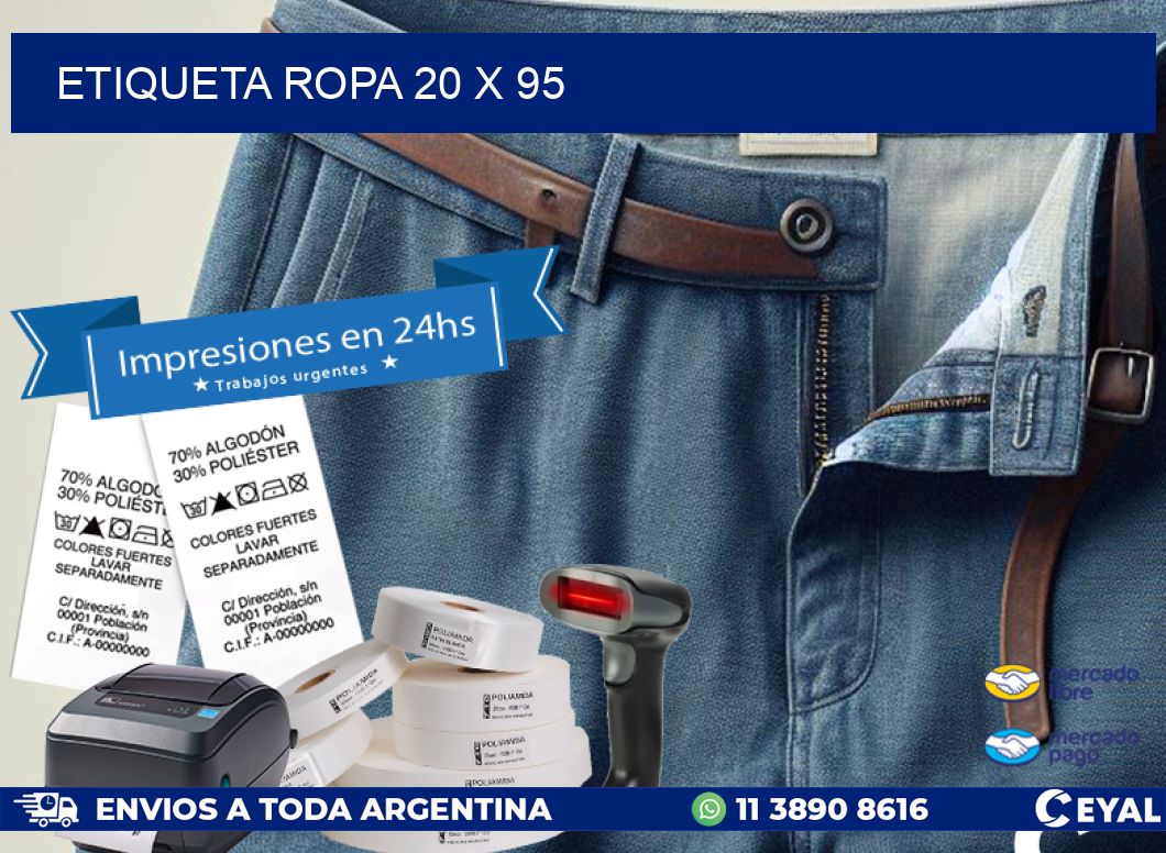 ETIQUETA ROPA 20 x 95