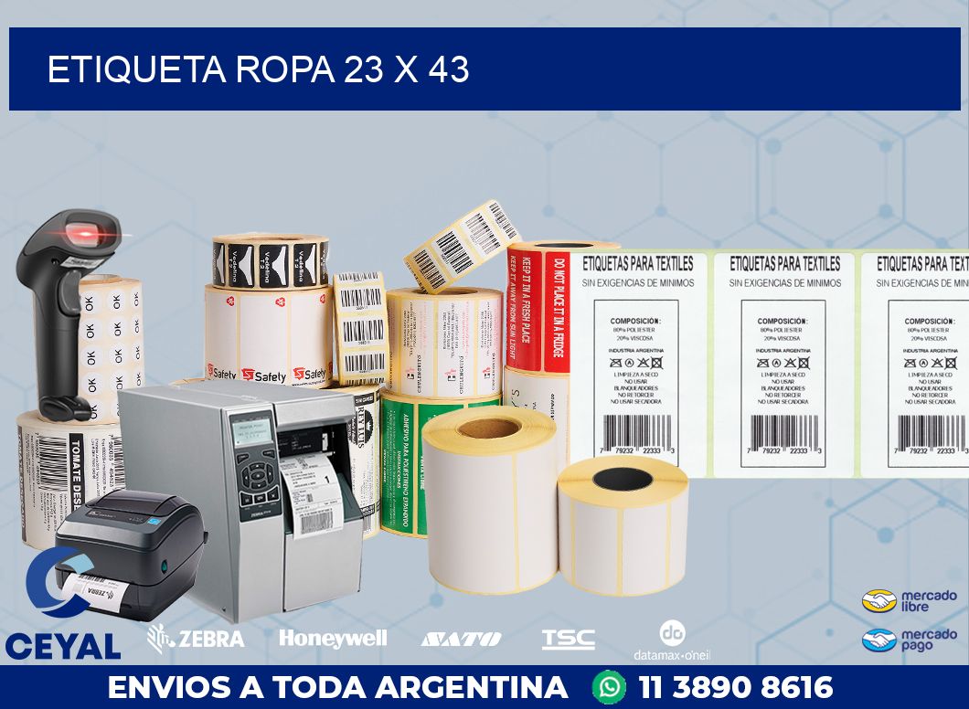 ETIQUETA ROPA 23 x 43