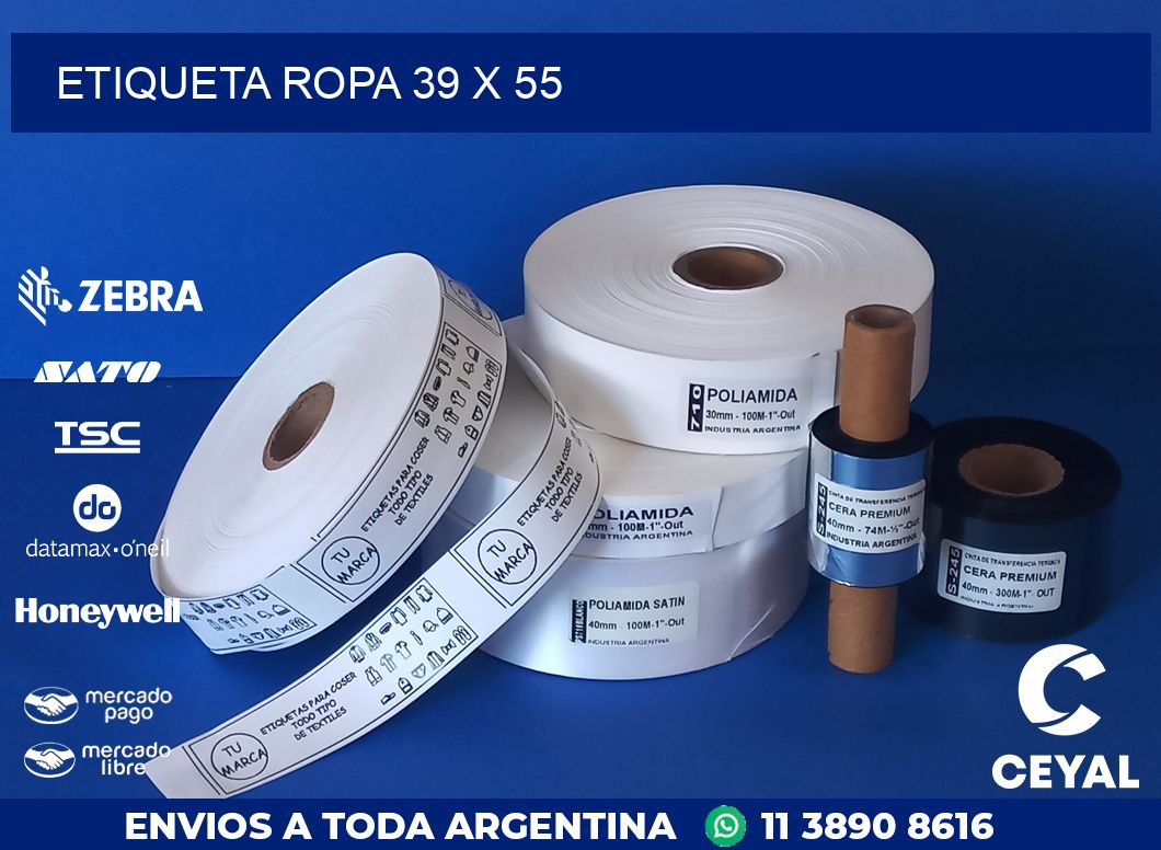 ETIQUETA ROPA 39 x 55