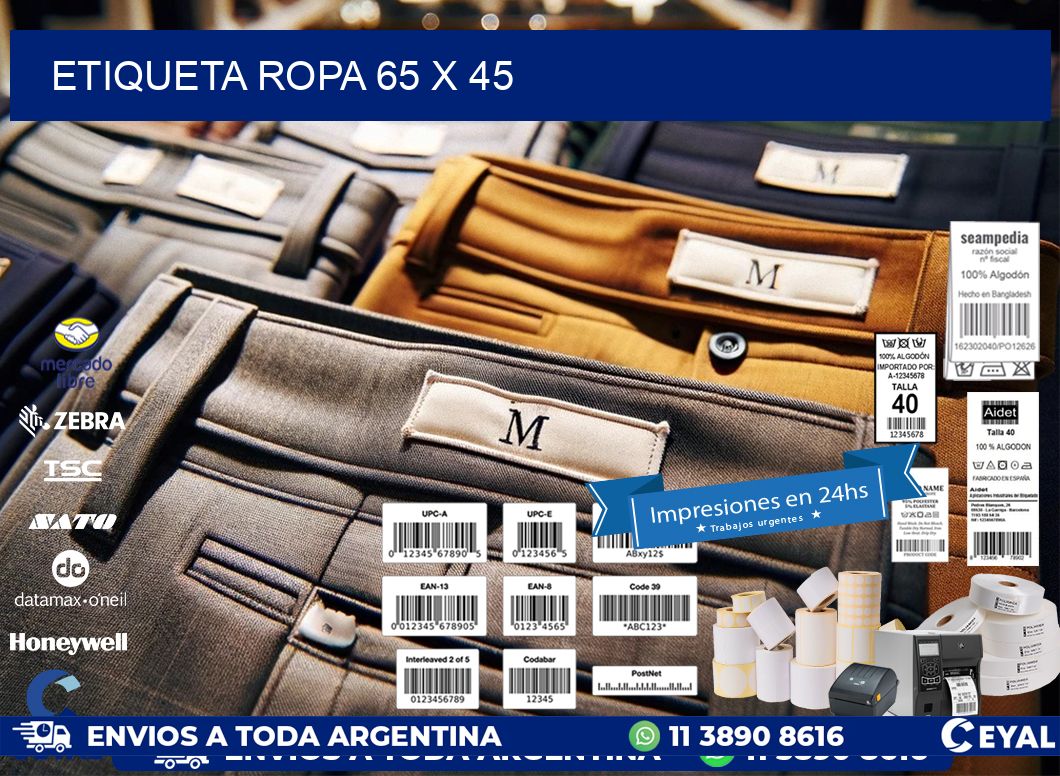 ETIQUETA ROPA 65 x 45