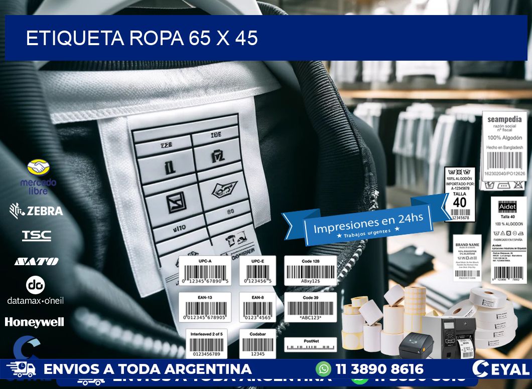 ETIQUETA ROPA 65 x 45