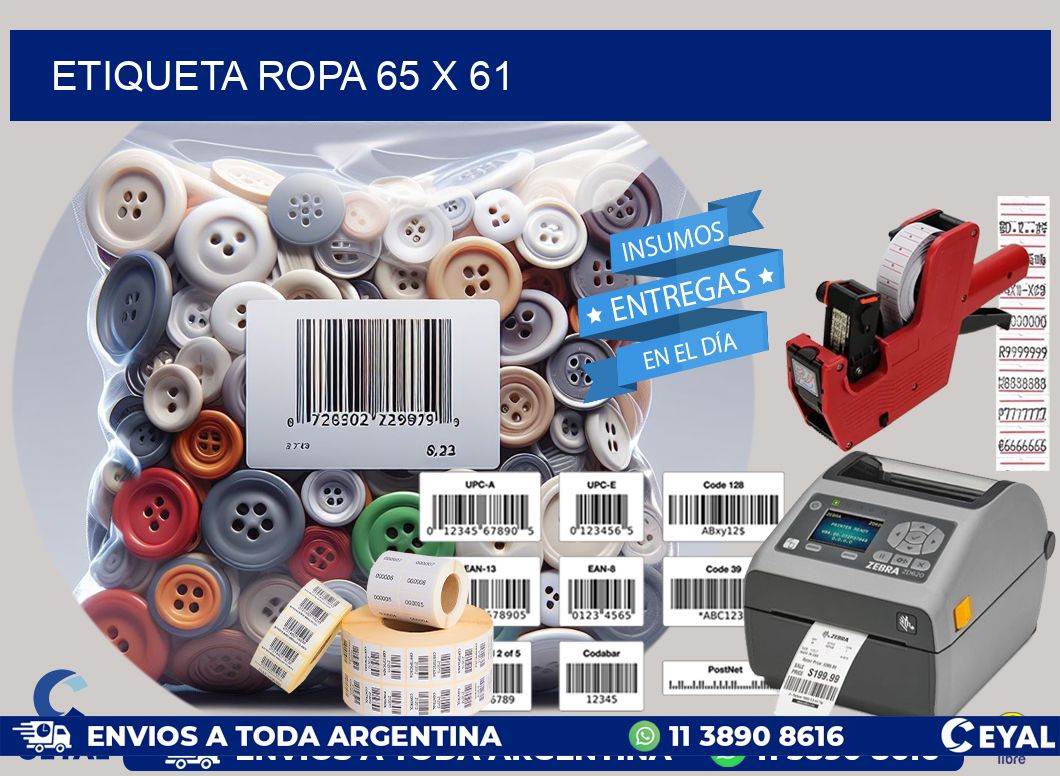 ETIQUETA ROPA 65 x 61