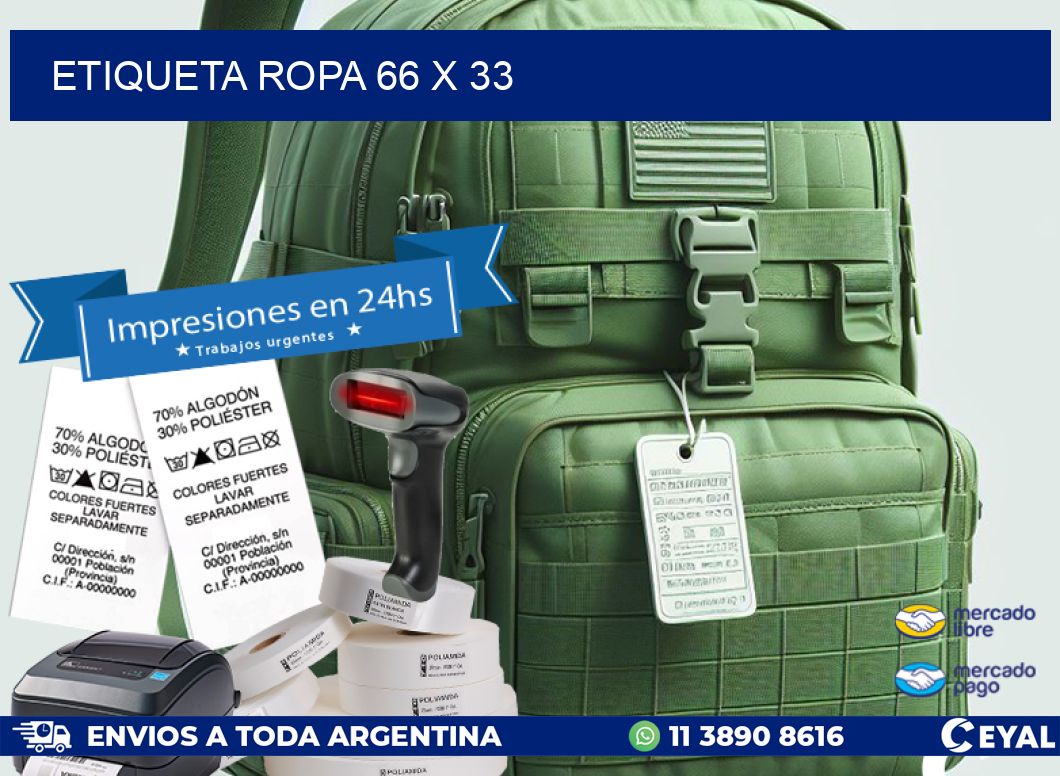 ETIQUETA ROPA 66 x 33