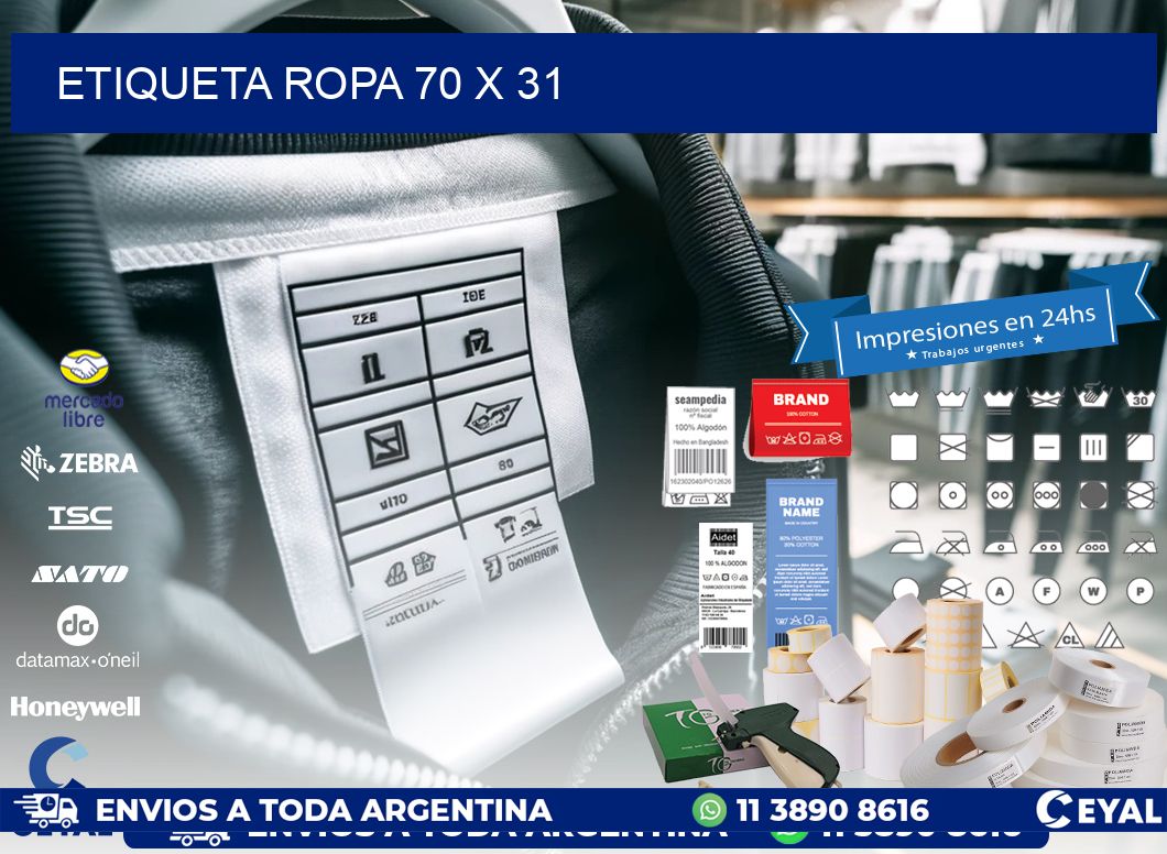 ETIQUETA ROPA 70 x 31