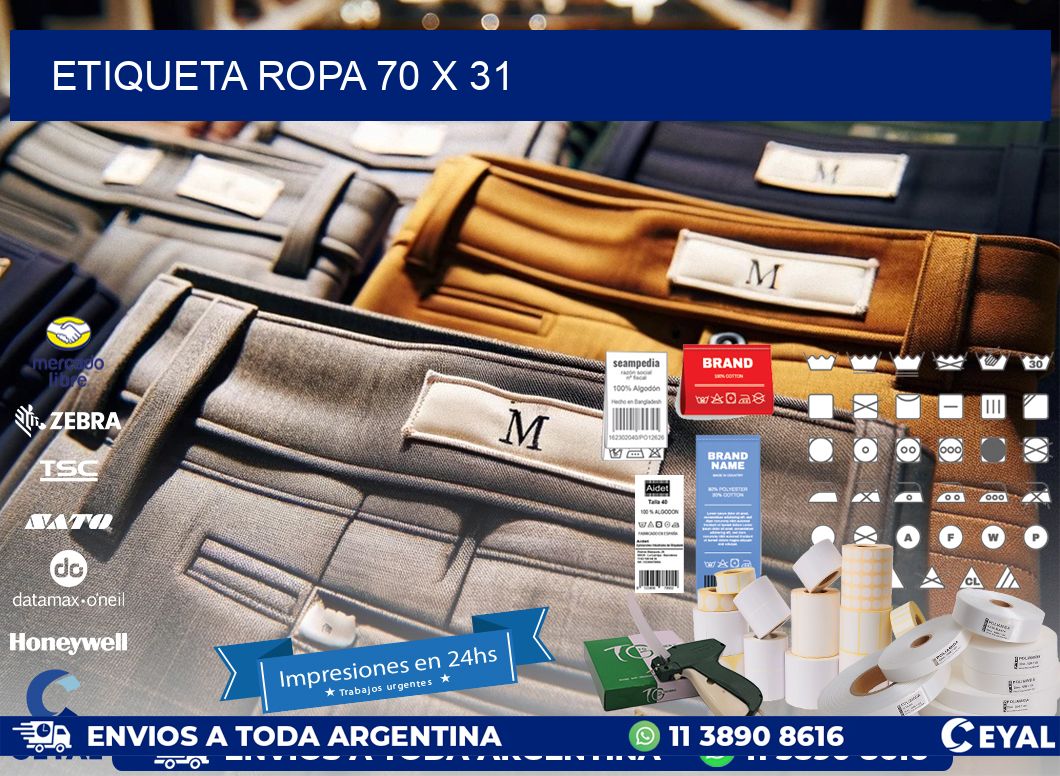 ETIQUETA ROPA 70 x 31