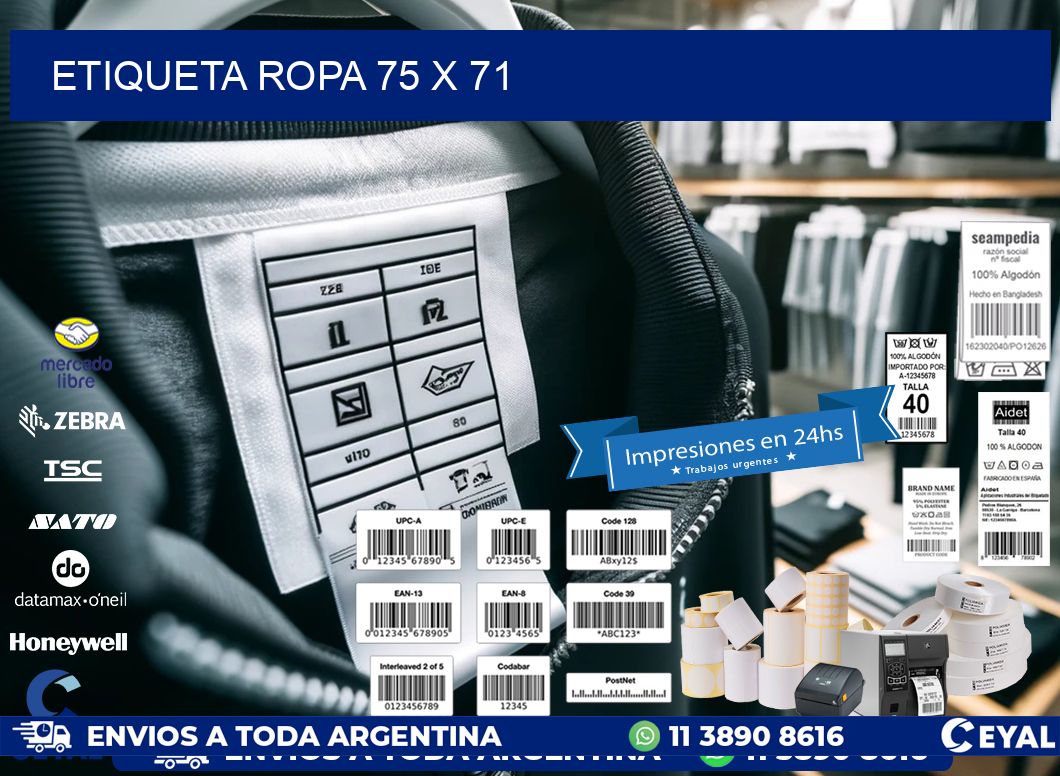 ETIQUETA ROPA 75 x 71