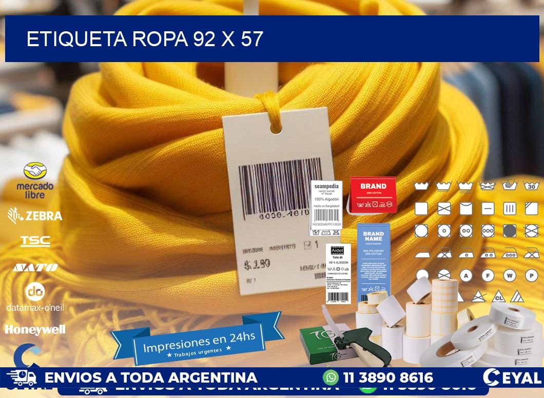 ETIQUETA ROPA 92 x 57