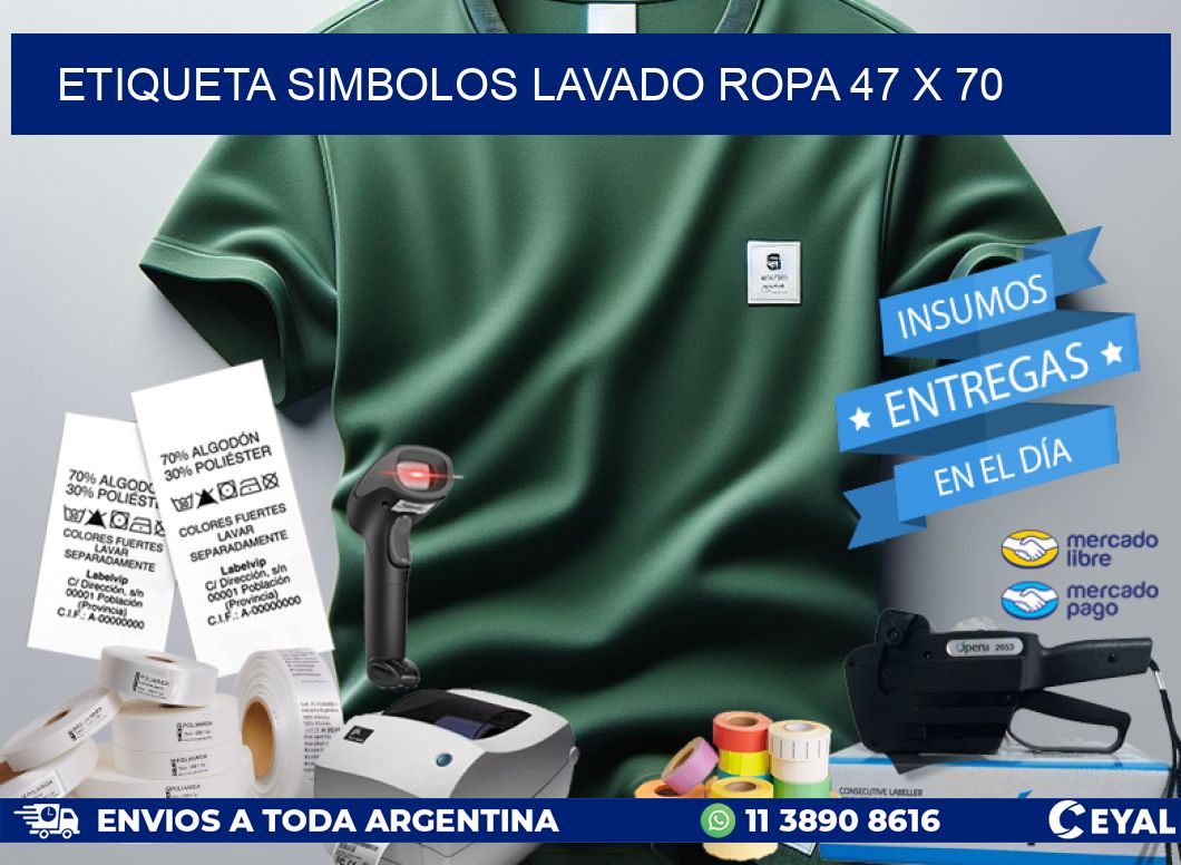 ETIQUETA SIMBOLOS LAVADO ROPA 47 x 70
