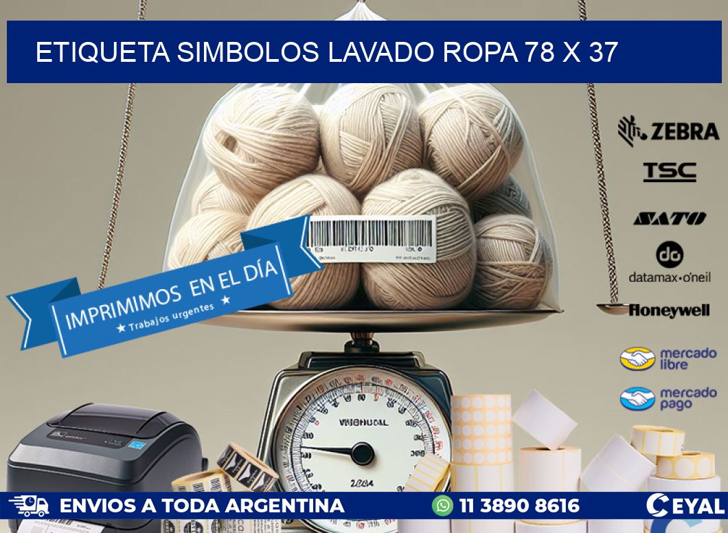 ETIQUETA SIMBOLOS LAVADO ROPA 78 x 37