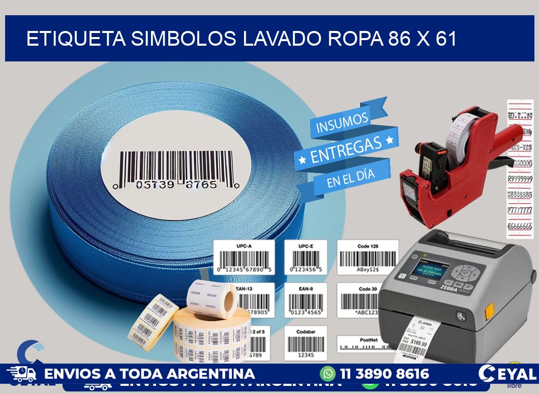 ETIQUETA SIMBOLOS LAVADO ROPA 86 x 61