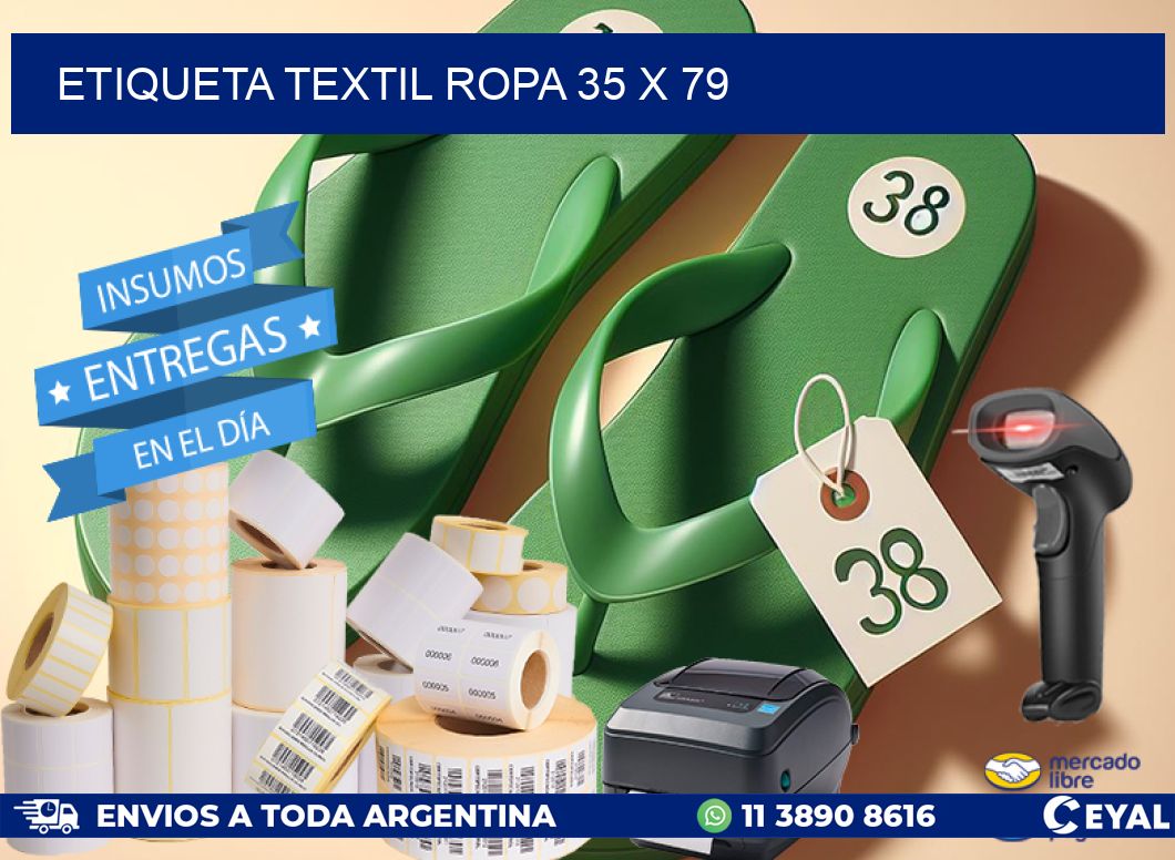 ETIQUETA TEXTIL ROPA 35 x 79