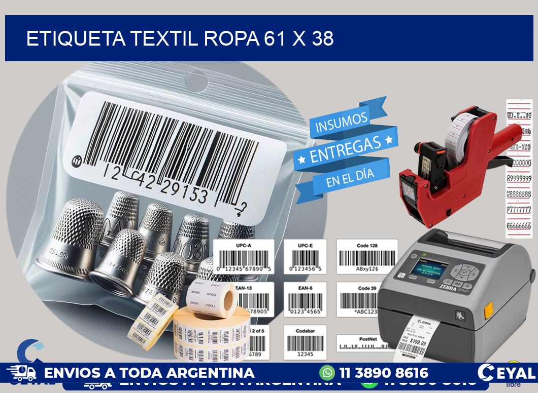 ETIQUETA TEXTIL ROPA 61 x 38