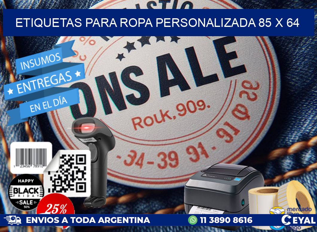 ETIQUETAS PARA ROPA PERSONALIZADA 85 x 64