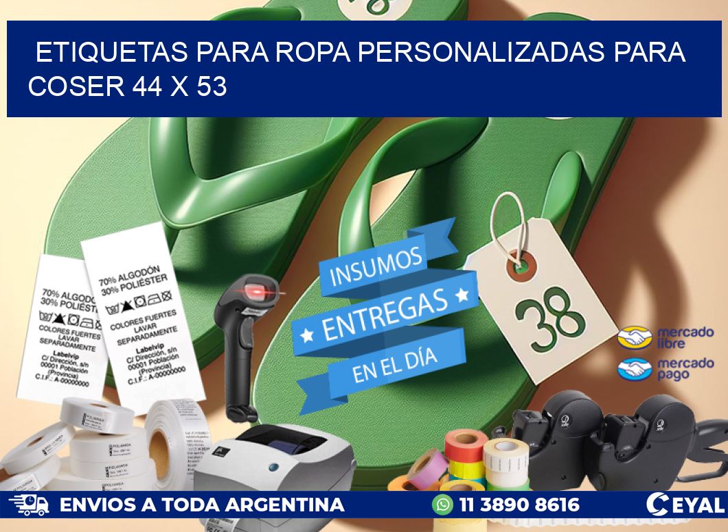 ETIQUETAS PARA ROPA PERSONALIZADAS PARA COSER 44 x 53
