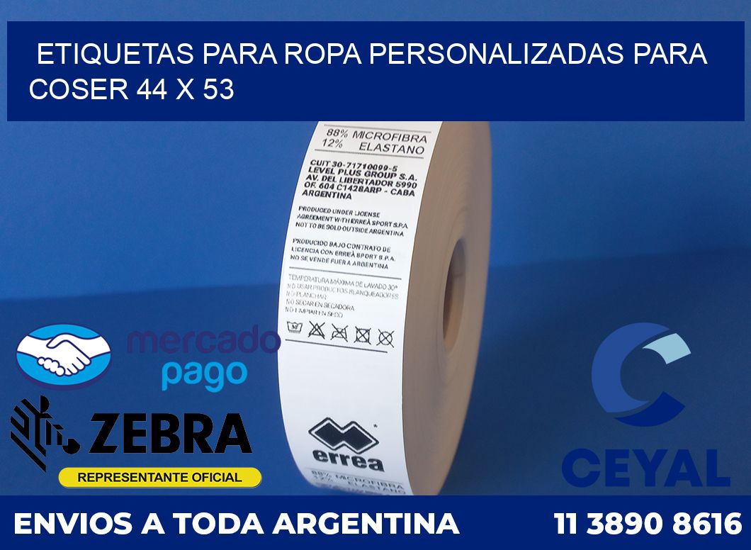 ETIQUETAS PARA ROPA PERSONALIZADAS PARA COSER 44 x 53