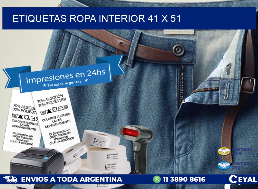 ETIQUETAS ROPA INTERIOR 41 x 51