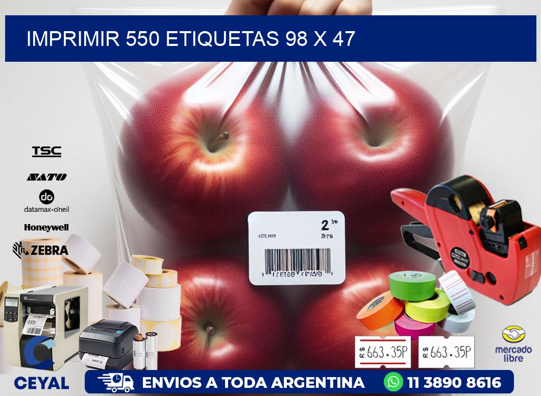 IMPRIMIR 550 ETIQUETAS 98 x 47