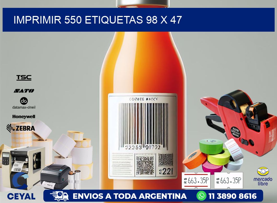 IMPRIMIR 550 ETIQUETAS 98 x 47