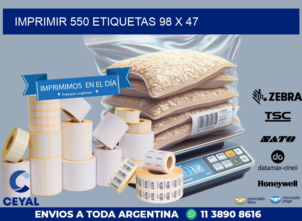 IMPRIMIR 550 ETIQUETAS 98 x 47