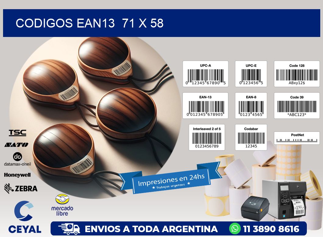 CODIGOS EAN13  71 x 58