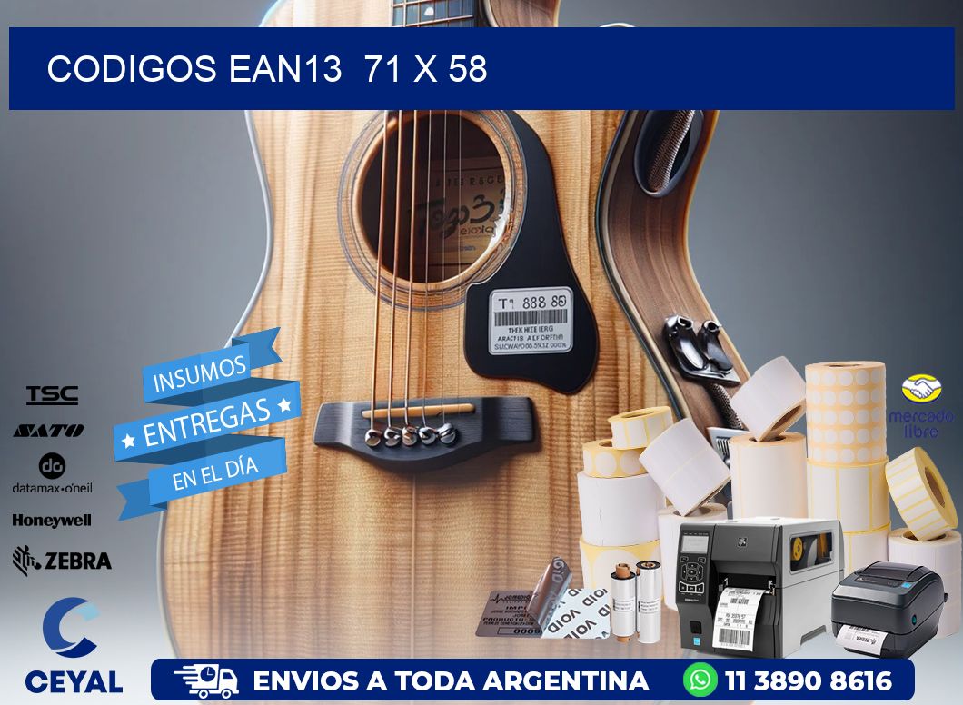CODIGOS EAN13  71 x 58