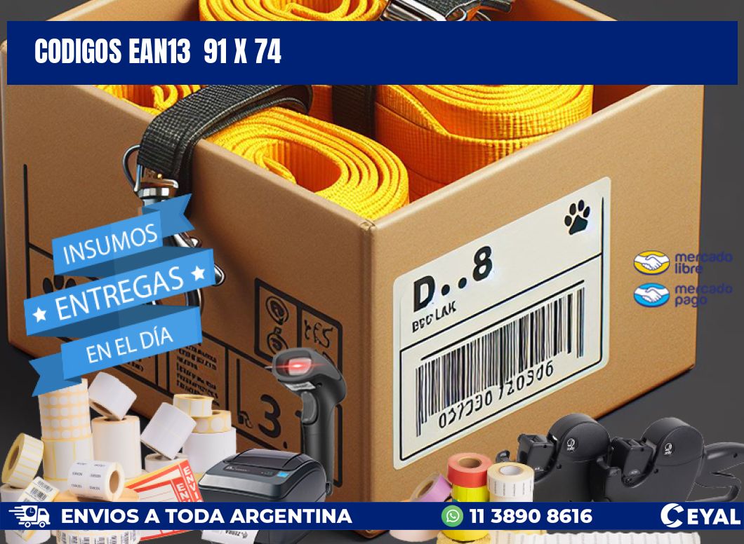 CODIGOS EAN13  91 x 74