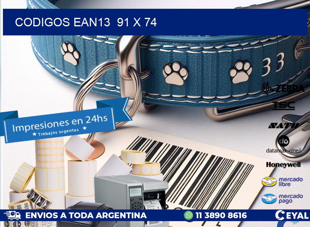 CODIGOS EAN13  91 x 74