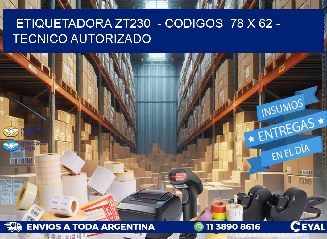 ETIQUETADORA ZT230  - CODIGOS  78 x 62 - TECNICO AUTORIZADO