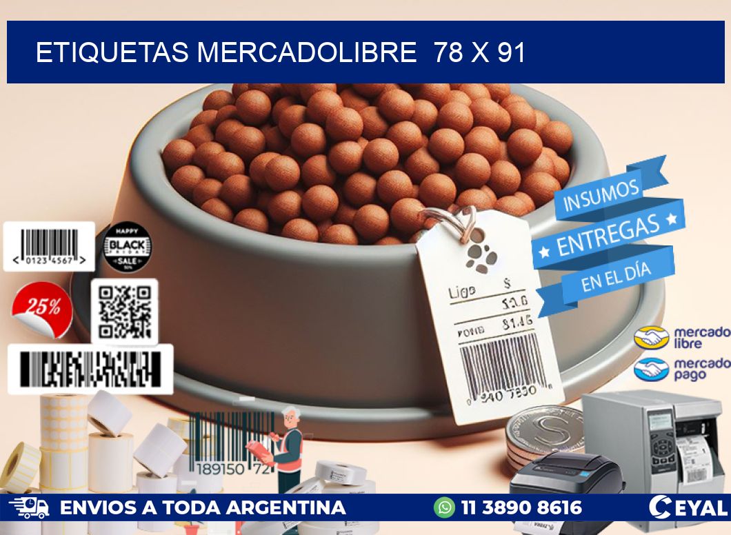 ETIQUETAS MERCADOLIBRE  78 x 91