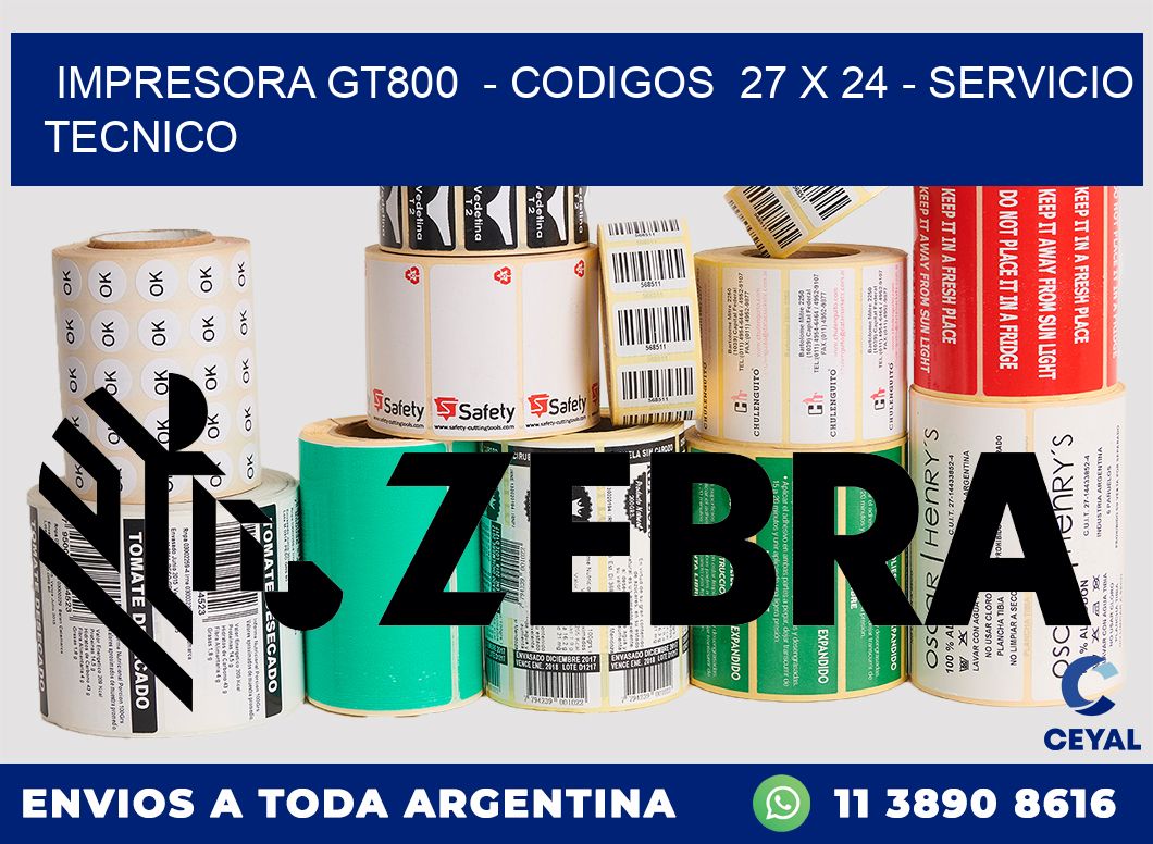 IMPRESORA GT800  - CODIGOS  27 x 24 - SERVICIO TECNICO